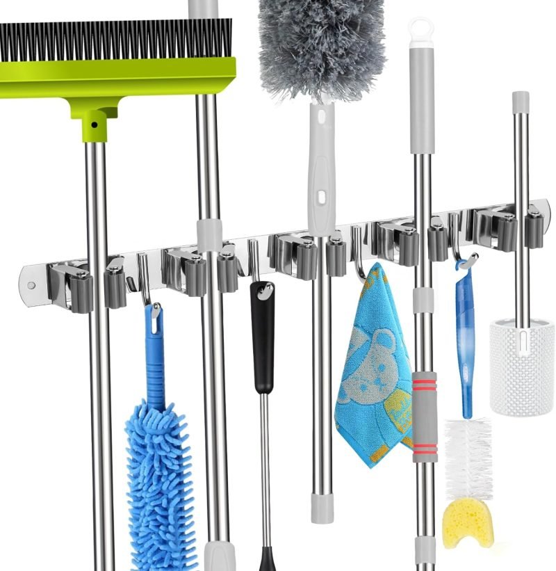 Kitchen Organization and Storage Products 14 Mop and Broom Wall Mount Holder