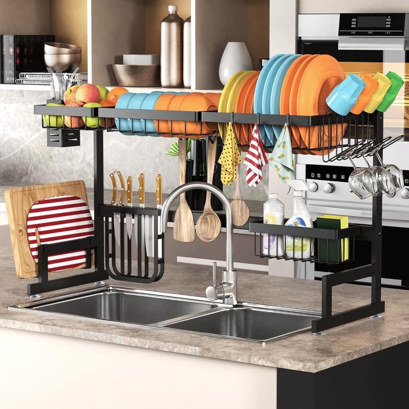 Kitchen Organization and Storage Products 17 PUSDON Over Sink Dish Rack