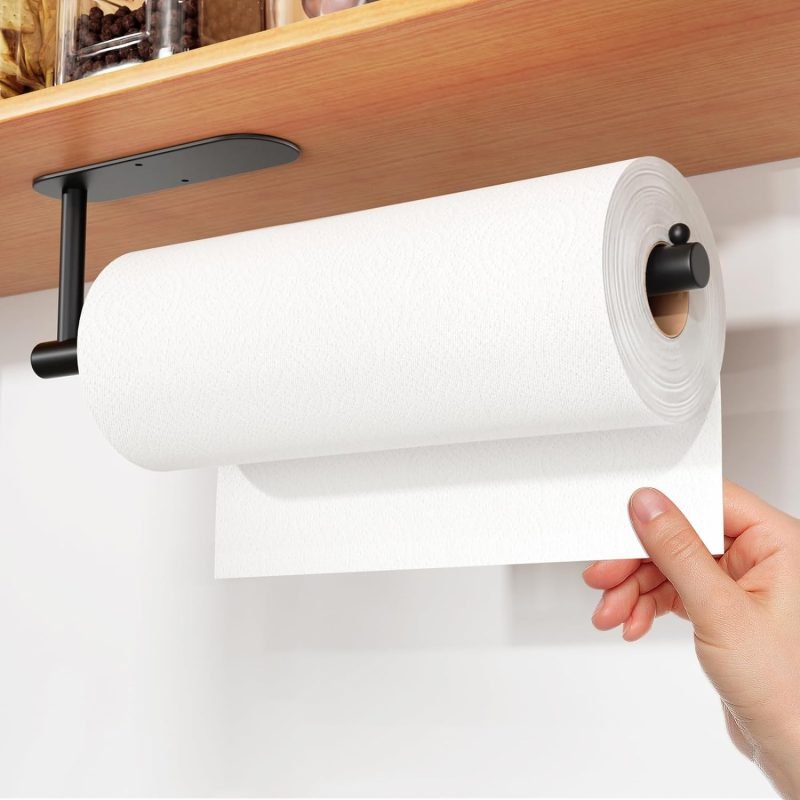 Kitchen Organization and Storage Products 15 Self-Adhesive or Drilling Hanging Under Cabinet Paper Towel Holder
