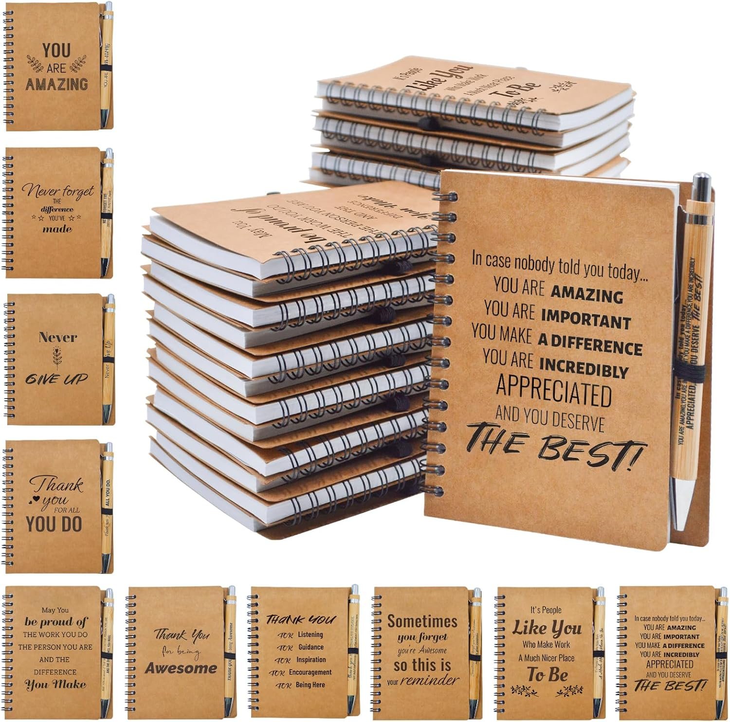 How to Show Office Appreciation on a Budget: A Simple Guide for Big Groups 15 Sets of Inspirational Spiral Notebooks with Motivational Pens