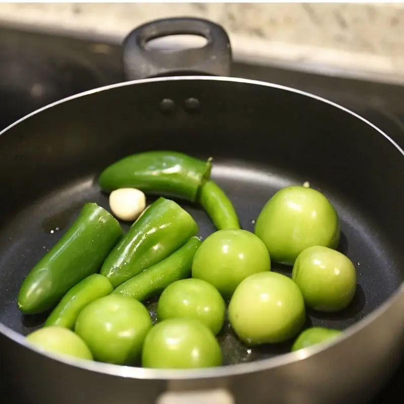 Easy Sautéed Salsa Verde 13 cooking veggies for salsa verde