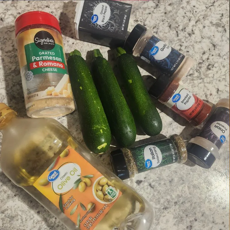 Parmesan zucchini ingredients